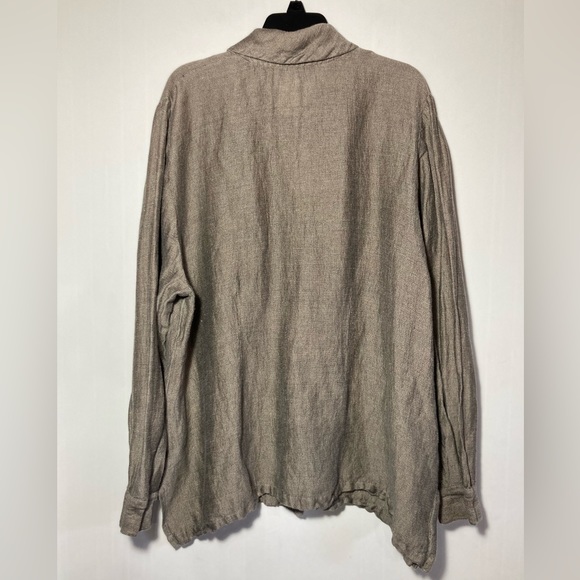 Su-Zen Linen/Cotton Long Sleeve Button Down Top W/Collar & Button Cuffs Sz Large - Picture 2 of 16